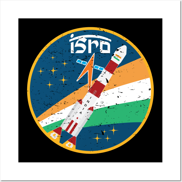ISRO Indian Space Research PSLV Rocket Space Design Wall Art by alltheprints